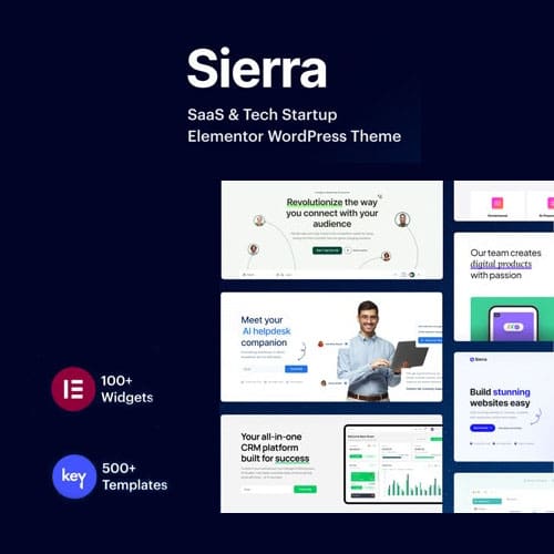 Sierra - SaaS & Tech Startup Elementor WordPress Theme