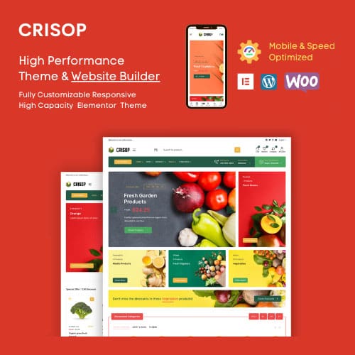 Crisop - Grocery & Organic Food Shop Elementor WooCommerce Theme