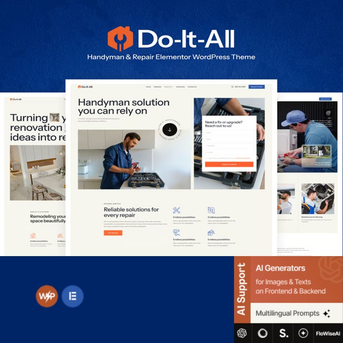 Do-It-All - Handyman & Repair Elementor WordPress Theme