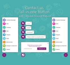 All in One Support Button Callback Request WhatsApp Messenger Telegram LiveChat and more