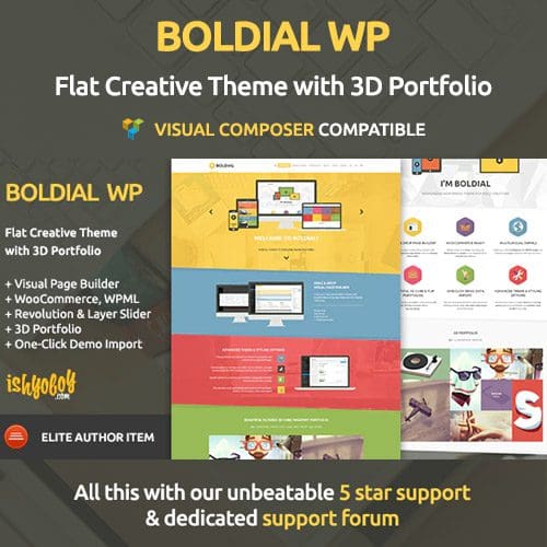 Boldial WP Flat Creative Theme with 3D Portfolio