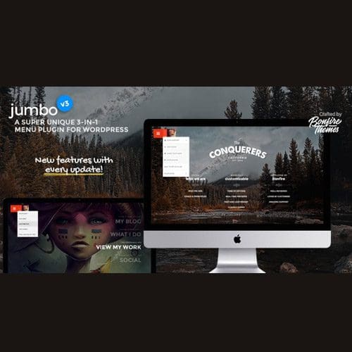 Jumbo A 3 in 1 full screen menu for WordPress