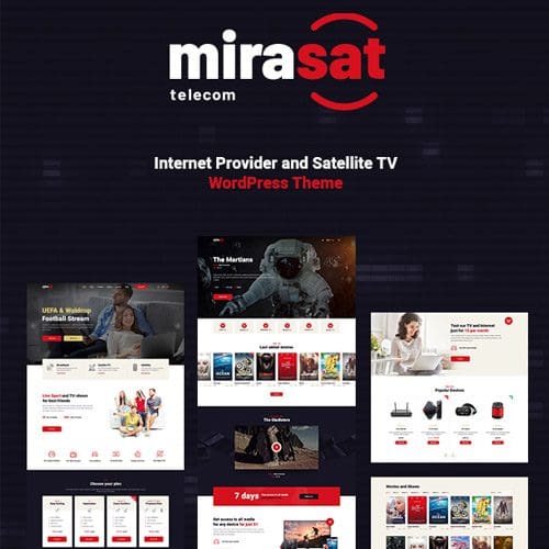 Mirasat Internet Provider and Satellite TV WordPress Theme