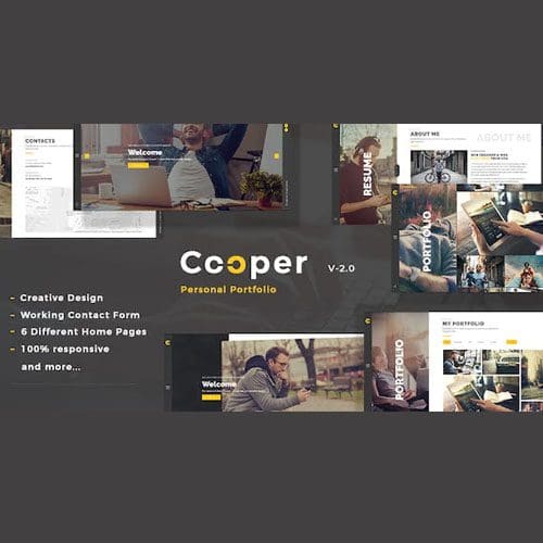 Cooper Creative Responsive Personal Portfolio WordPress Theme
