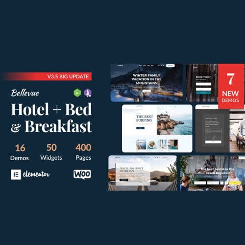 Hotel Bed and Breakfast Booking Calendar Theme Bellevue