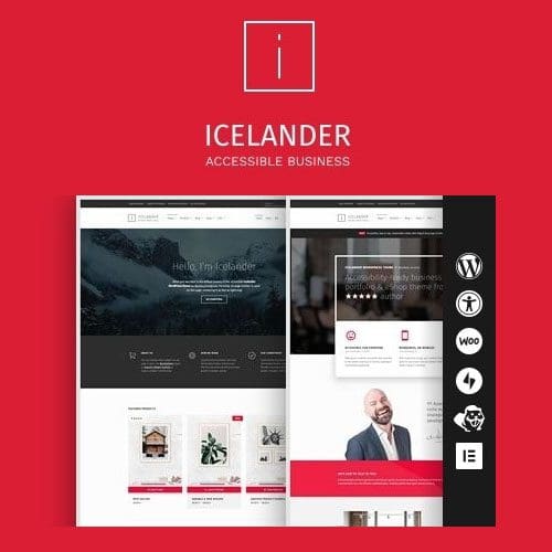 Icelander Accessible Business Portfolio WooCommerce WordPress Theme