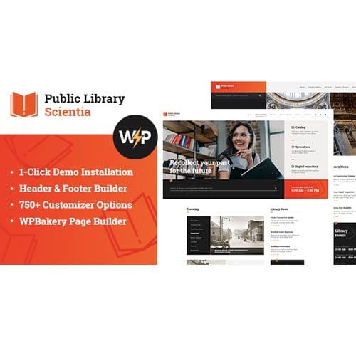 Scientia Public Library Book Store Education WordPress Theme
