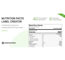 Nutrition Facts Label Creator for Elementor